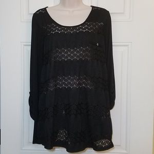 Maurices Black Textured Top Size 2